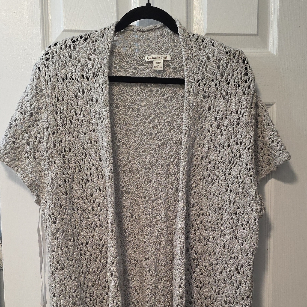 Coldwater Creek 2x Light Gray Lace Cardigan